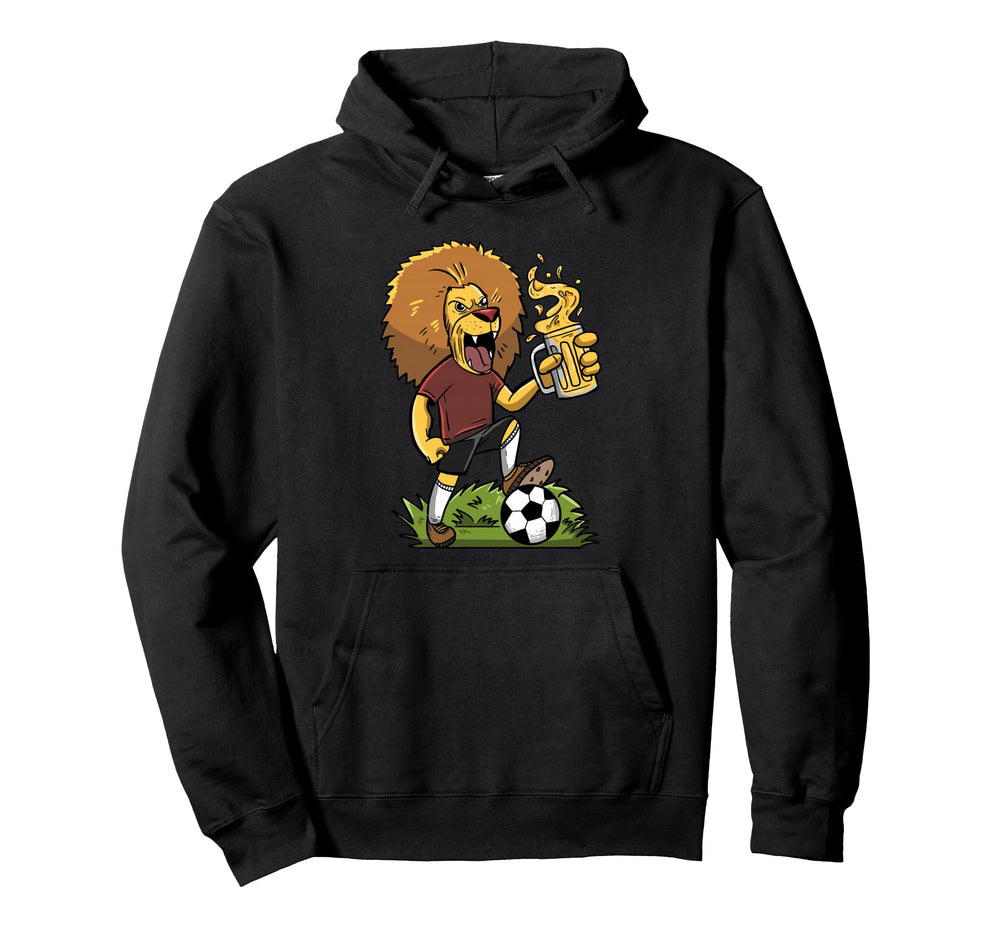 Lion Beer Soccer Funny King Jungle Hoodie - Aesthetic Graphic Men Women