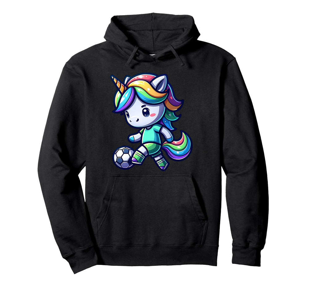 Footballer Unicorn Fans Soccer Team Hoodie - Graphic Print for Adults