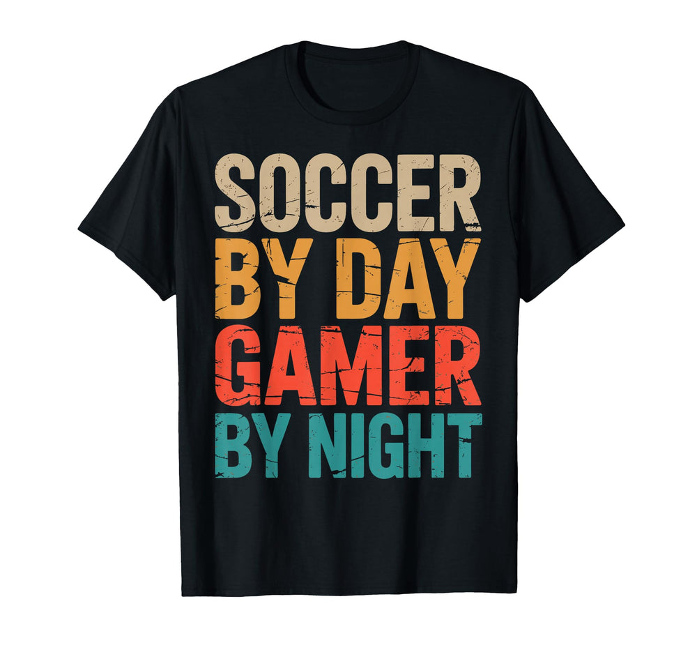 Soccer Day Gamer Night Video Game T-Shirt - Graphic Print for Adults