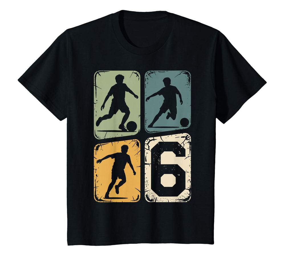 6Th Birthday 6 Soccer Player Soccer T-Shirt - Minimalist Print for Adults