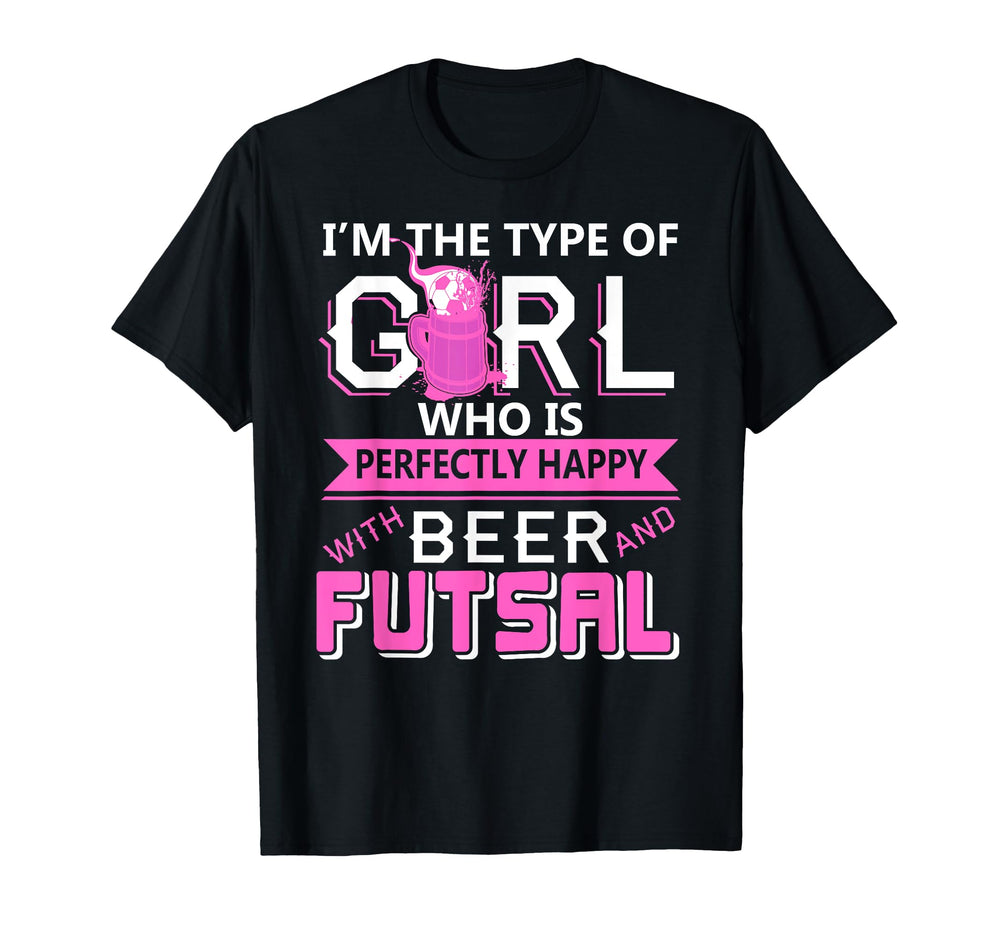 Beer And Futsal Funny Power Indoor T-Shirt - Minimalist Print for Adults