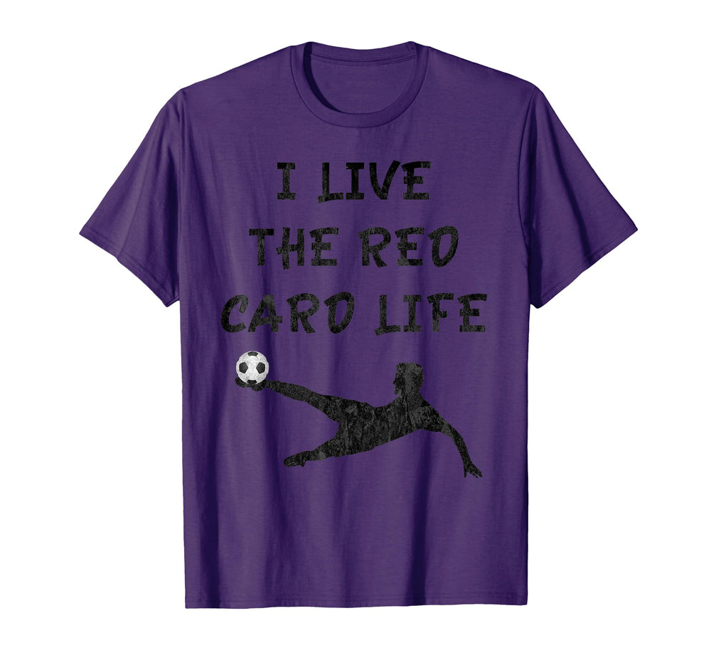I Live Red Card Life Soccer T-Shirt - Minimalist Print Men Women