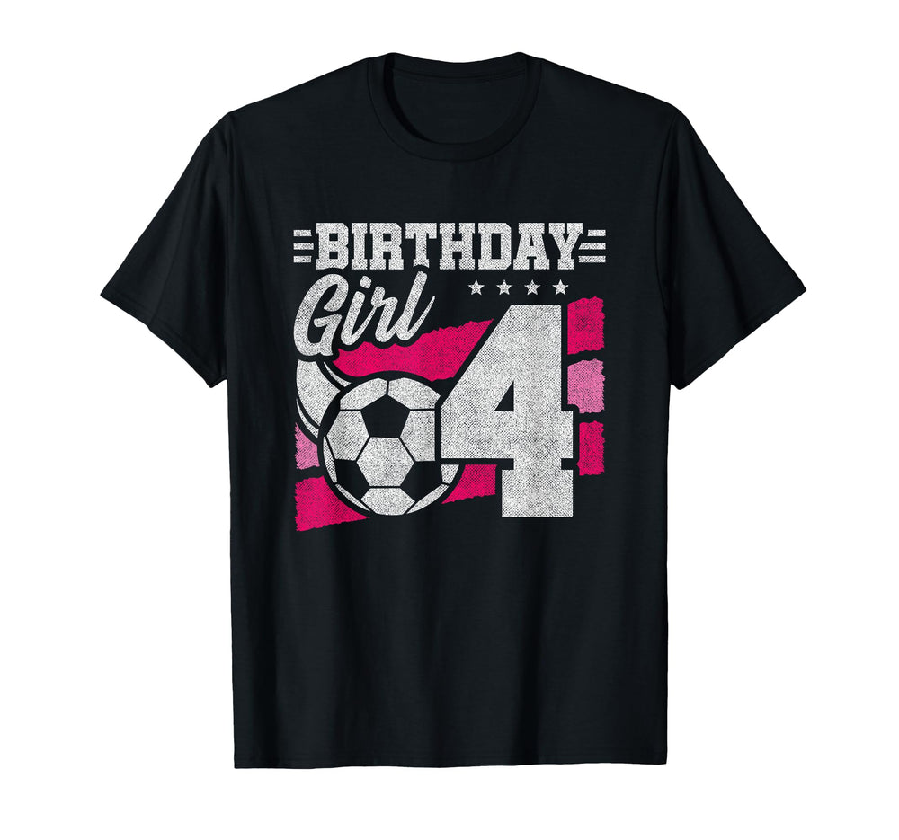 4 Year Old Birthday Soccer Party T-Shirt - Fun Novelty Design Men Women