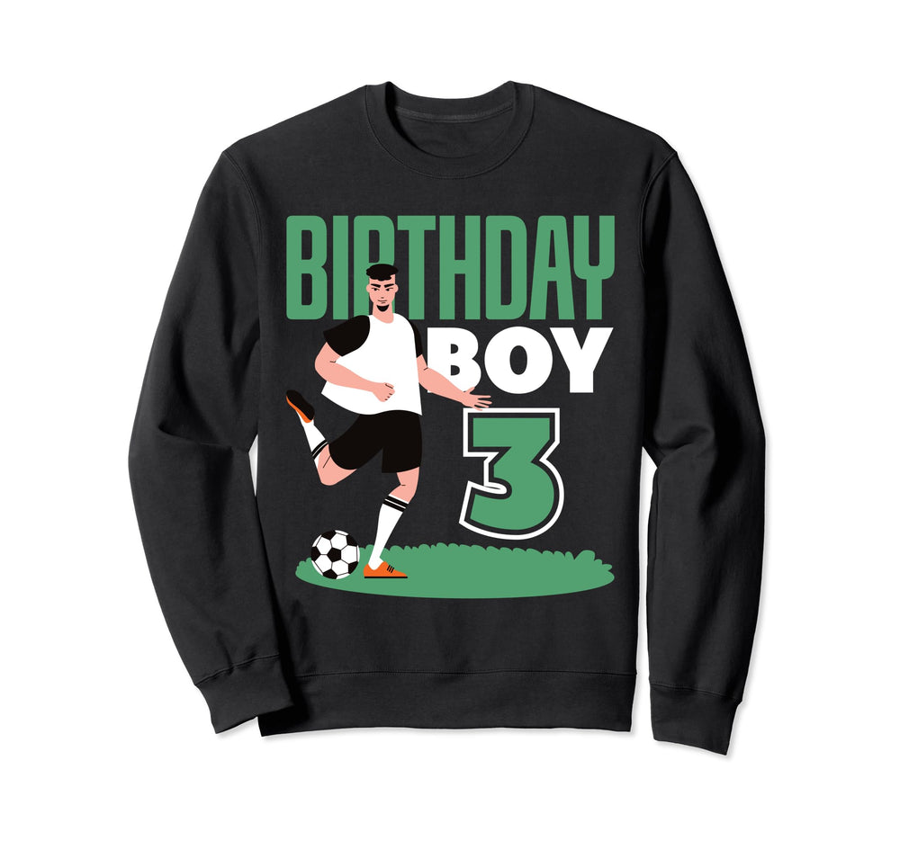 3Rd Birthday 3 Years Soccer Football Sweatshirt - Graphic Print Unisex