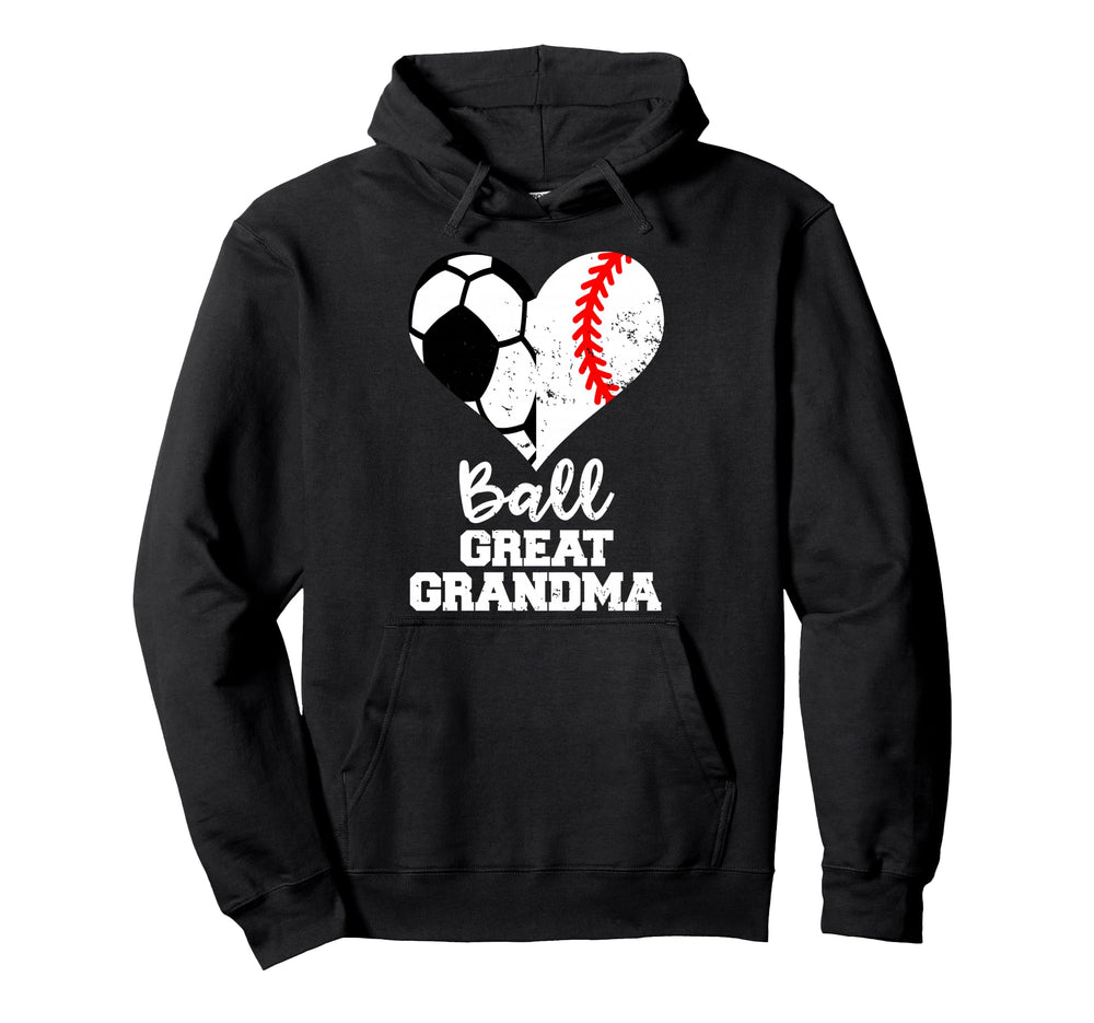 Ball Great Grandma Heart Funny Soccer Hoodie - Aesthetic Graphic Unisex