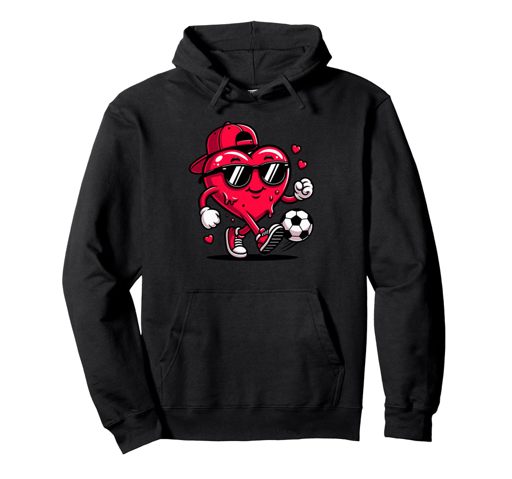 Valentine Soccer Heart Drip Sport Love Hoodie - Unique Graphic Men Women