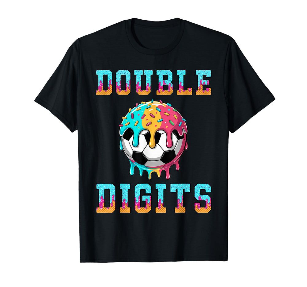 Soccer 10Th Birthday Double Digits T-Shirt - Custom Art Print Men Women