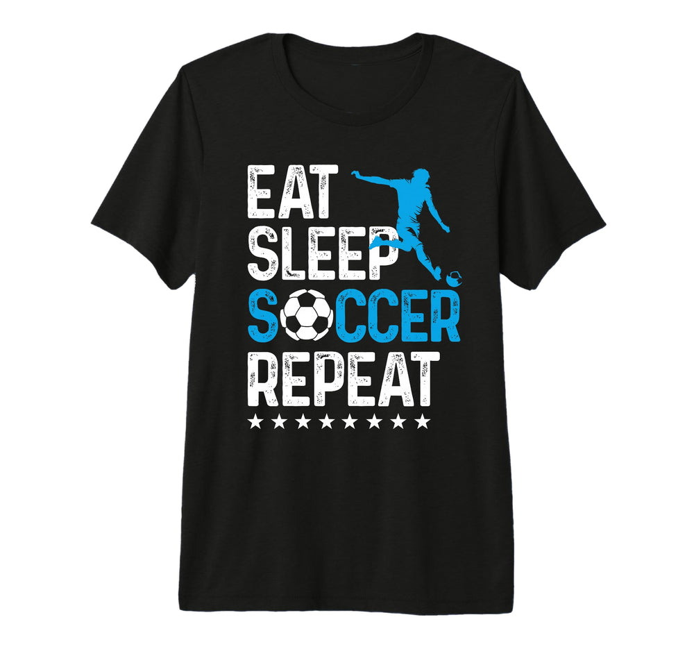 Eat Sleep Soccer Repeat Sport Player T-Shirt - Minimalist Print Men Women