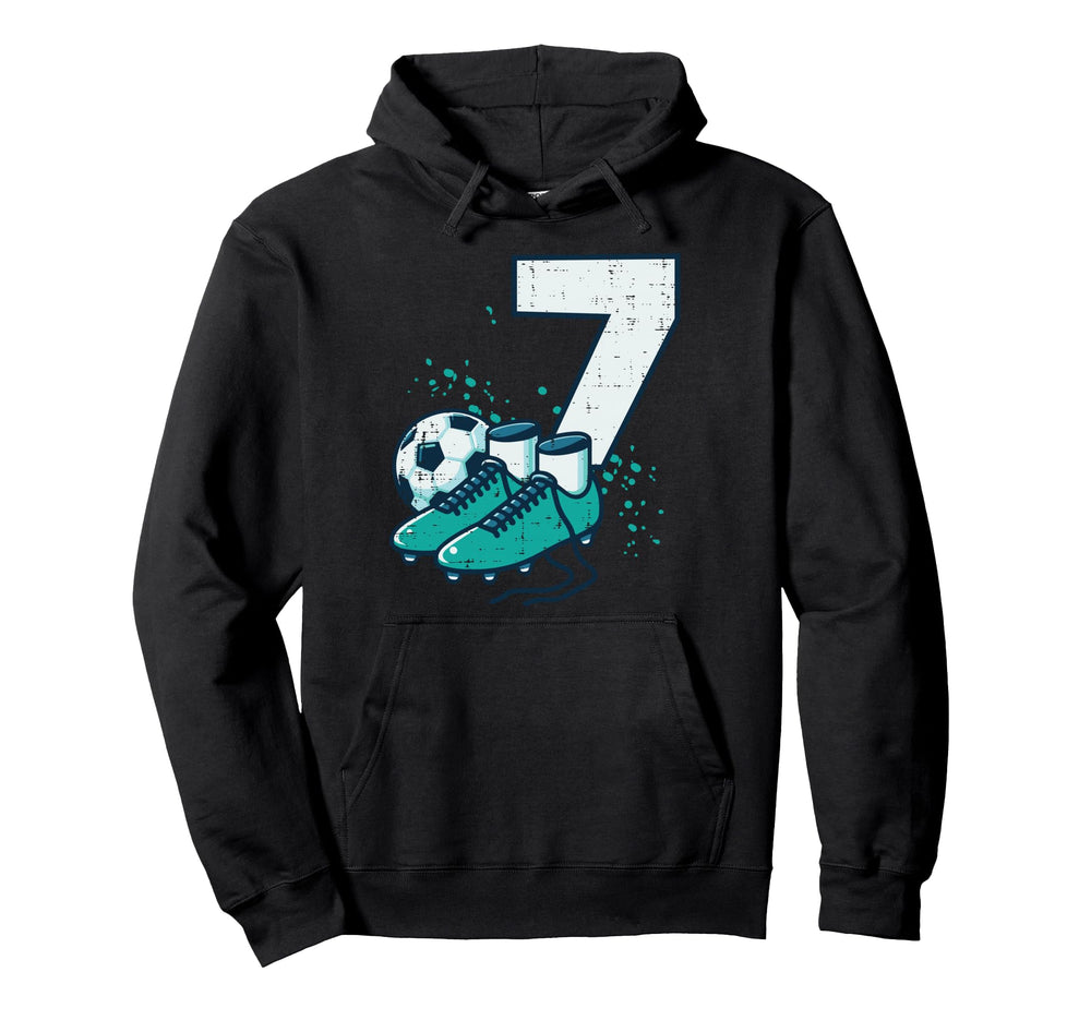 7Th Birthday Soccer Ball Shoes Football 7 Hoodie - Minimalist Print Unisex