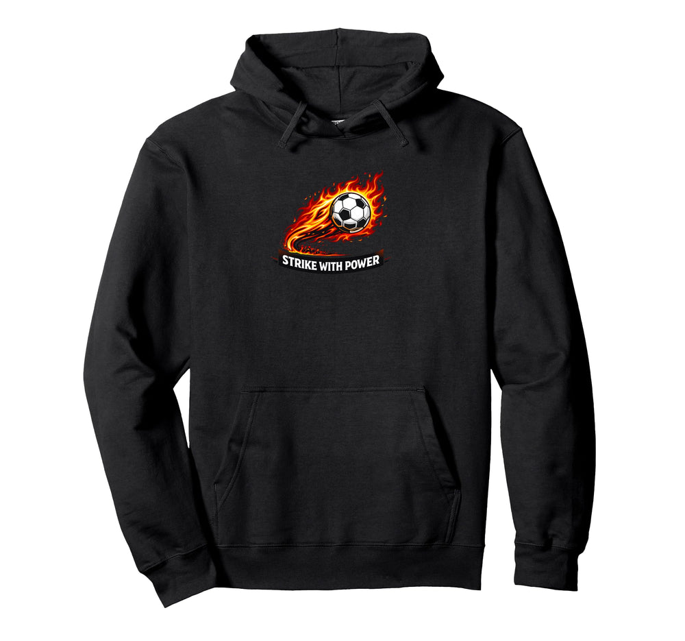 Strike Power Soccer Flaming Soccer Ball Hoodie - Streetwear Style Unisex