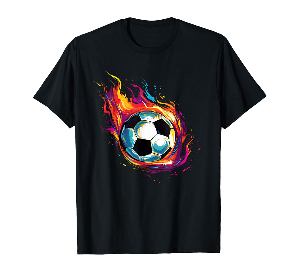 Colorful Soccer Ball T-Shirt - Graphic Print Men Women