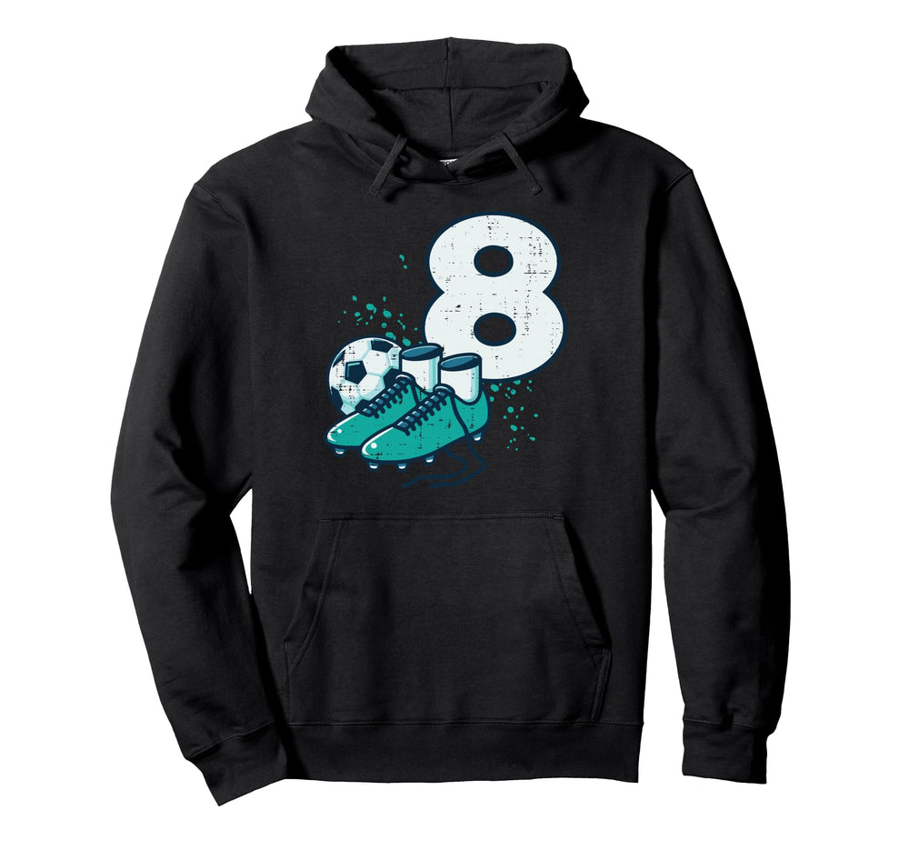 8Th Birthday Soccer Ball Shoes Football 8 Hoodie - Minimalist Print Unisex