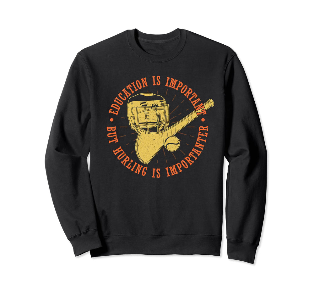 Hurling Helmet Athletic Sweatshirt - Casual Everyday Wear Men Women