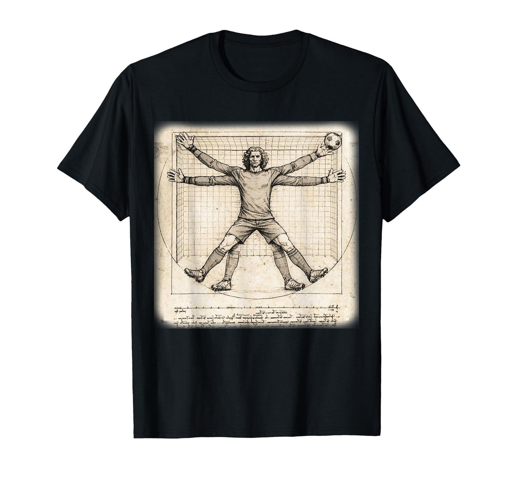 Funny Artistic Vitruvian Art Soccer T-Shirt - Aesthetic Graphic for Adults