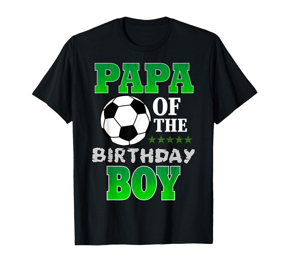 Papa Birthday Soccer Stars Outfit T-Shirt - Minimalist Print Unisex