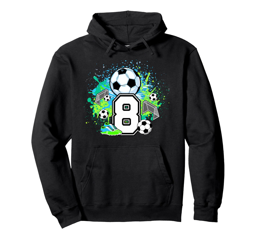 8Th Soccer Birthday Party 8 Year Old Soccer Hoodie - Graphic Print Unisex