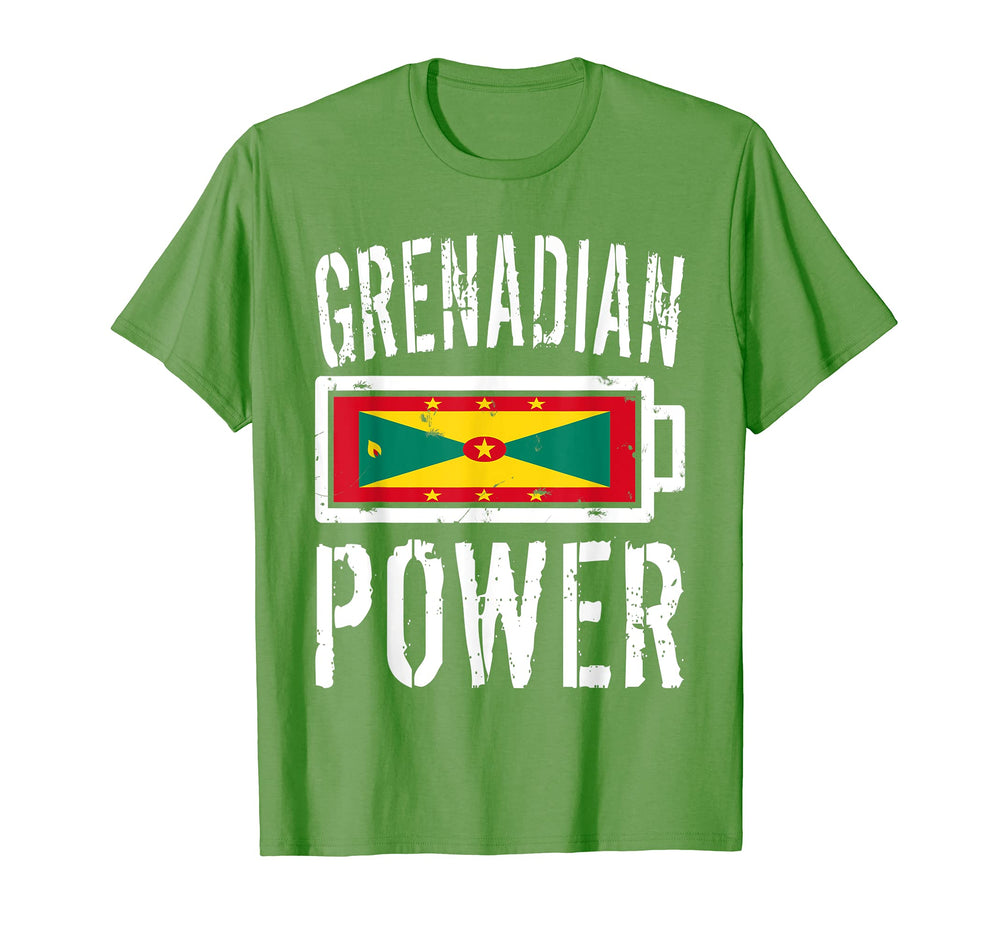 Grenada Flag Grenadian Power Battery T-Shirt - Minimalist Print for Adults