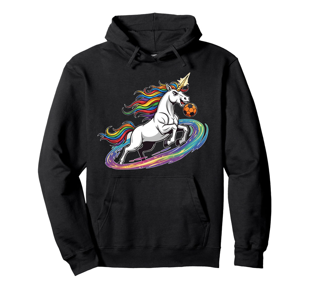 Unicorn Soccer Rainbow Galaxy Fantasy Power Hoodie - Trendy Graphic Unisex