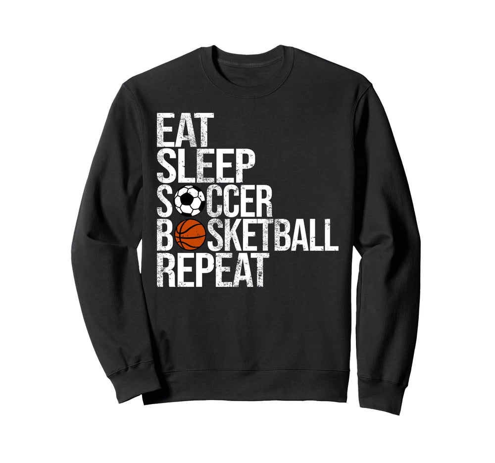 Eat Sleep Soccer Basketball Sweatshirt - Streetwear Style for Adults