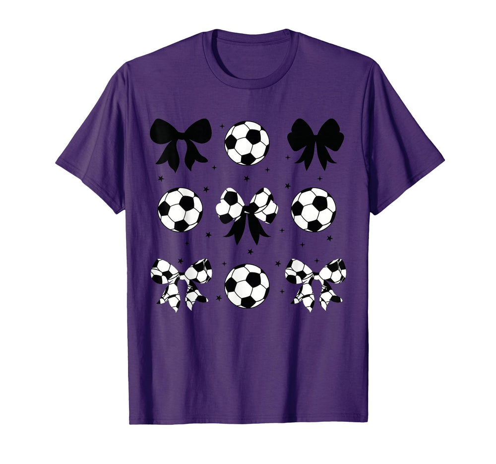 Coquette Soccer Bow Cheer Soccer Mama T-Shirt - Novelty Apparel Men Women