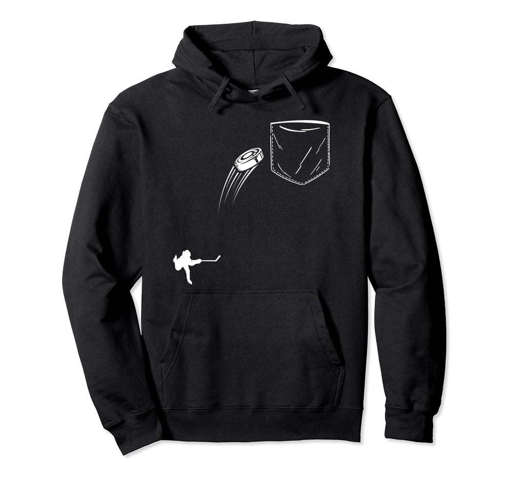 Fake Pocket Ice Hockey Goalie Hockey Hoodie - Fun Novelty Design Unisex
