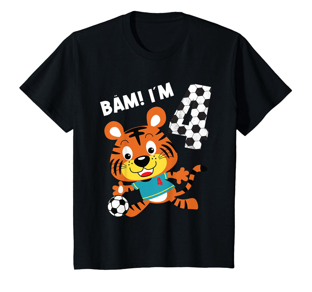 4 Years Old 4 Birthday Outfit Football T-Shirt - Minimalist Print Unisex
