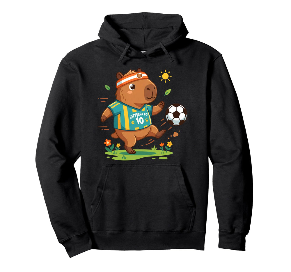 Capybara Soccer Player Headband Funny Hoodie - Casual Everyday Wear Unisex
