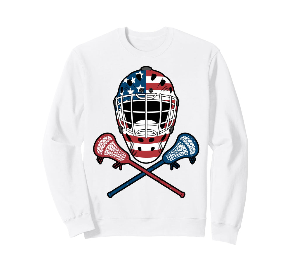 Patriotic Lacrosse Goalie Lax Sweatshirt - Custom Art Print for Adults