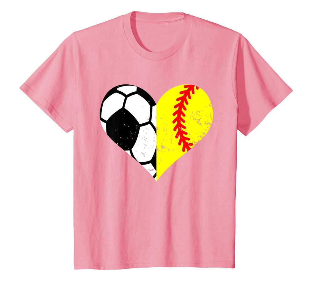 Soccer Softball Heart Funny Soccer T-Shirt - Aesthetic Graphic Men Women