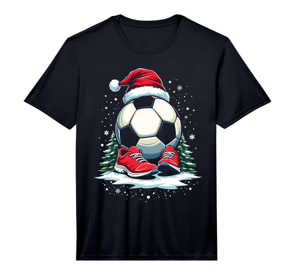 Soccer Ball Santa Hat Funny Soccer T-Shirt - Fun Novelty Design Unisex