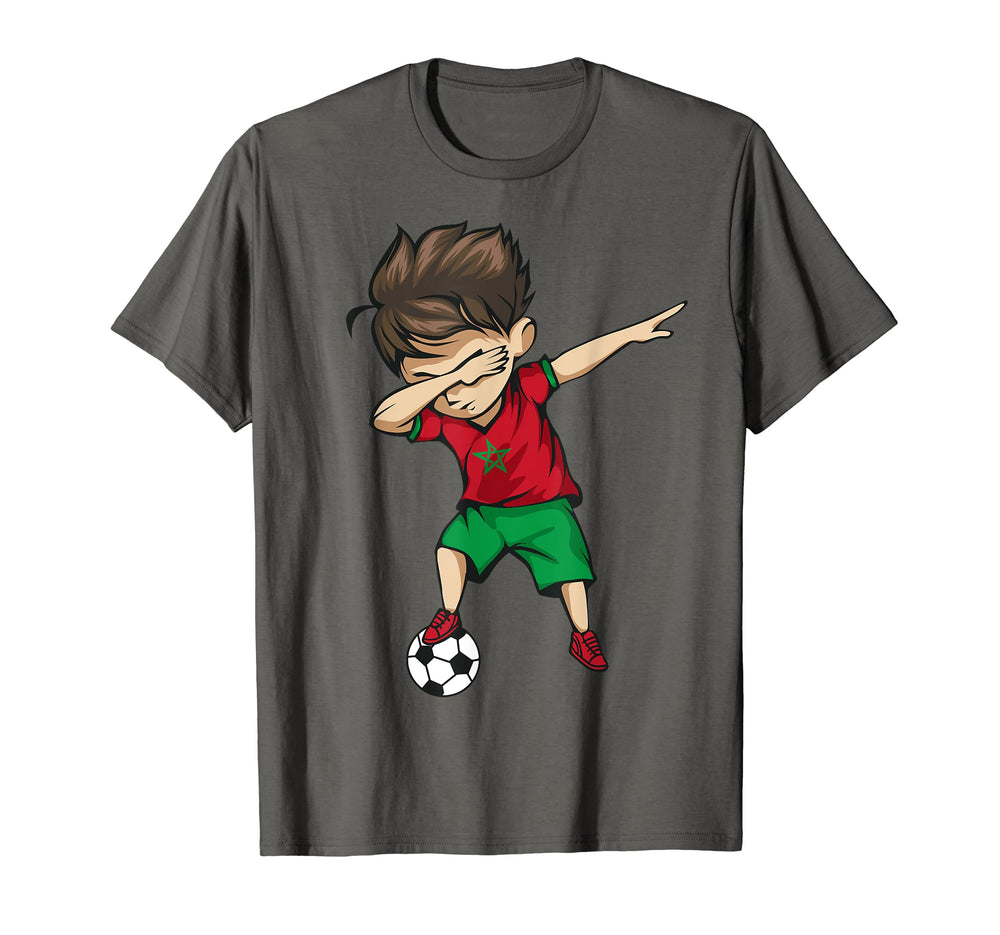 Dabbing Soccer Morocco Jersey Moroccan T-Shirt - Fun Novelty Design Unisex