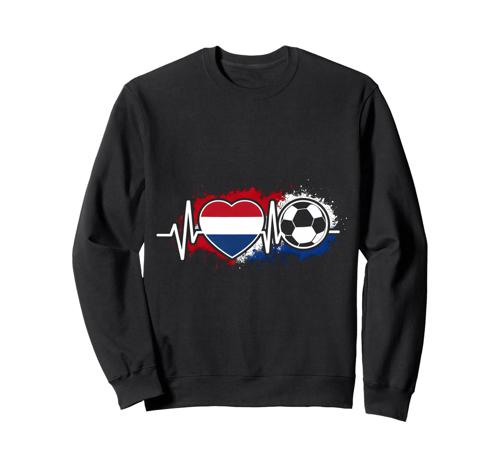 Netherlands Flag Heartbeat Sweatshirt - Casual Everyday Wear Men Women