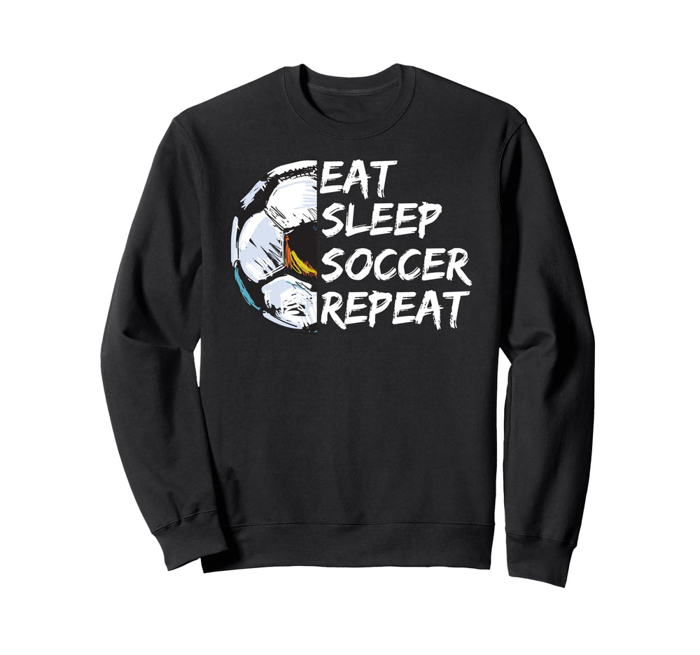 Eat Sleep Football Repeat Half Ball Sweatshirt - Fun Novelty Design Unisex
