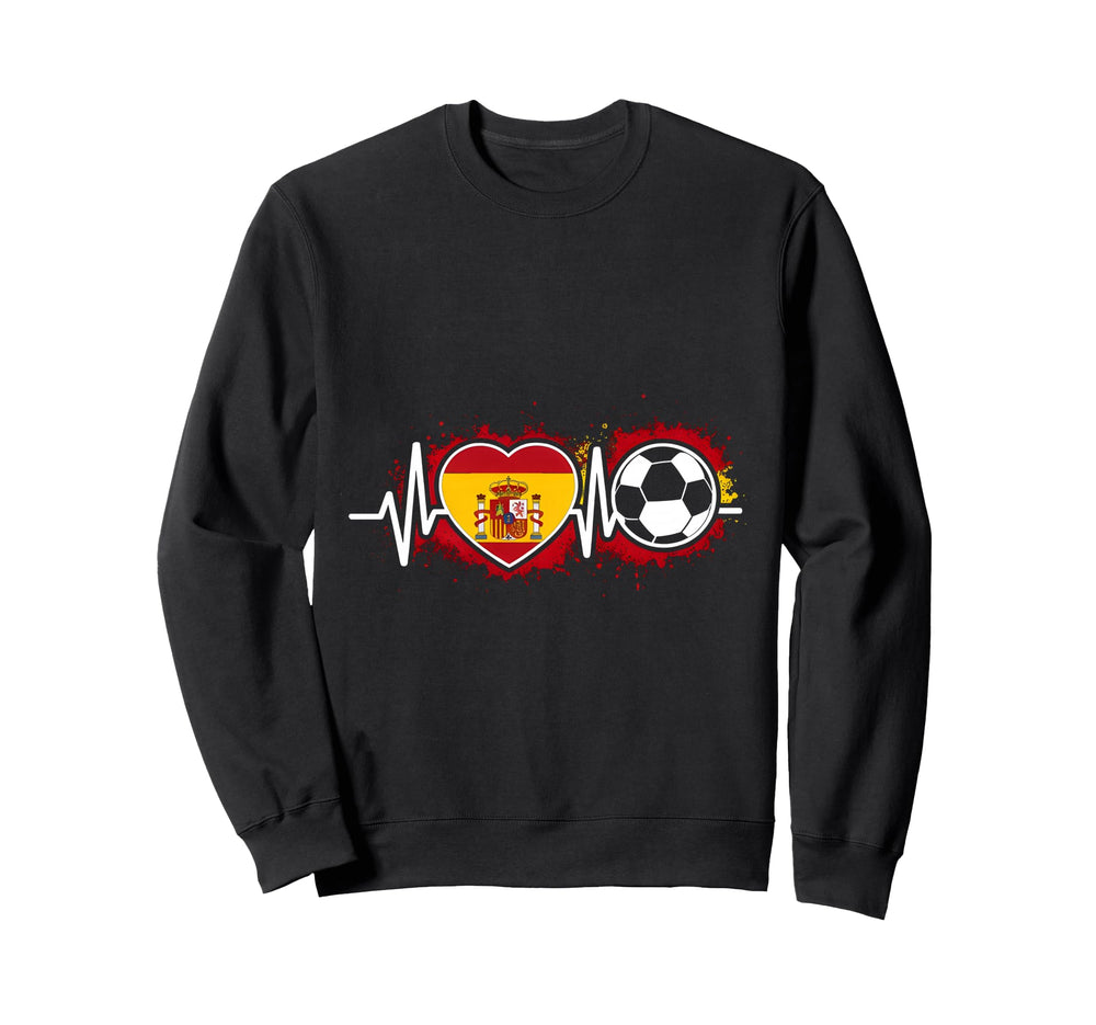 Spanish Football Heartbeat Spain Sweatshirt - Custom Art Print Unisex