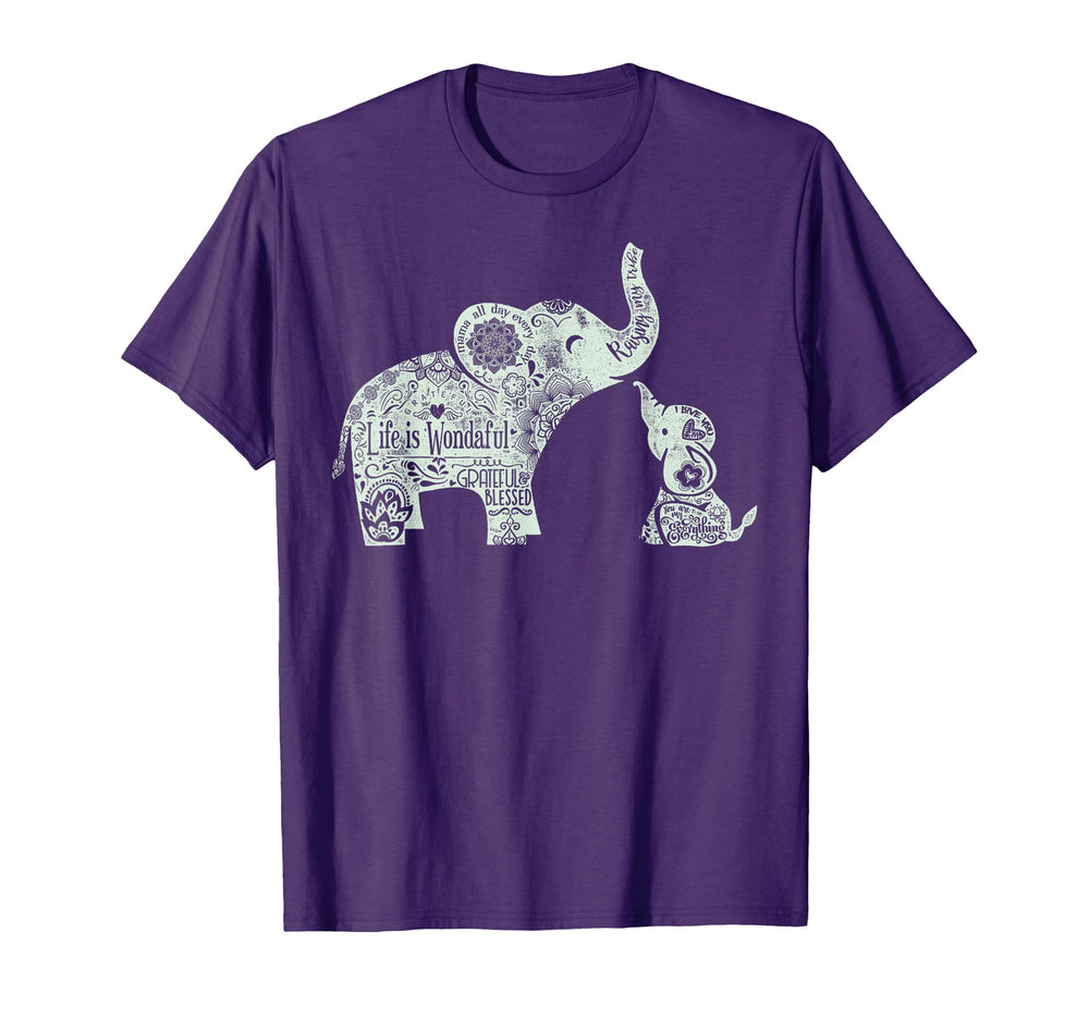 Mama And Elephants T-Shirt - Trendy Graphic Men Women