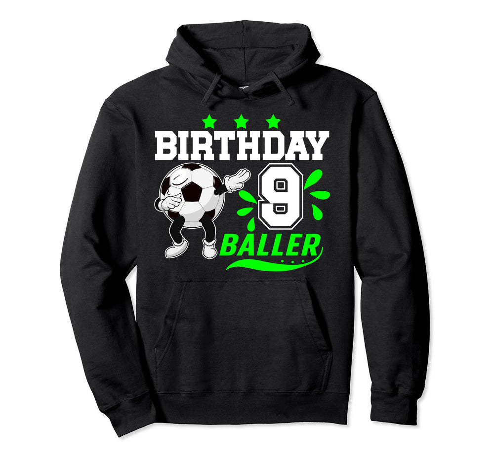 9Th Birthday Party Soccer Nine Year Old Hoodie - Unique Graphic Men Women
