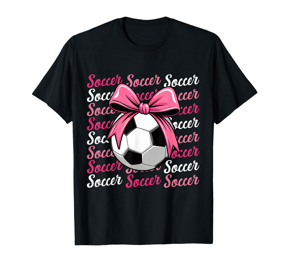 Soccer Player Team Coach Coquette Bow T-Shirt - Unique Graphic Unisex