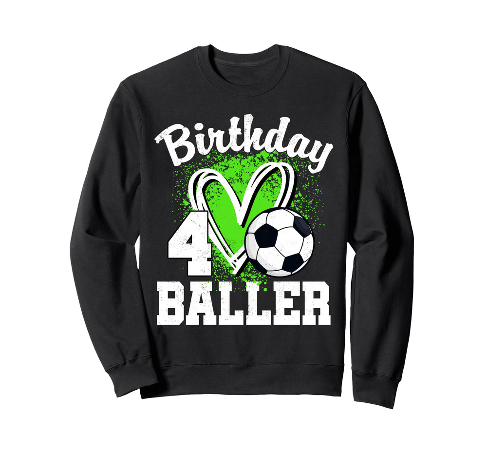 4Th Birthday Baller 4 Year Old Birthday Sweatshirt - Unique Graphic Unisex