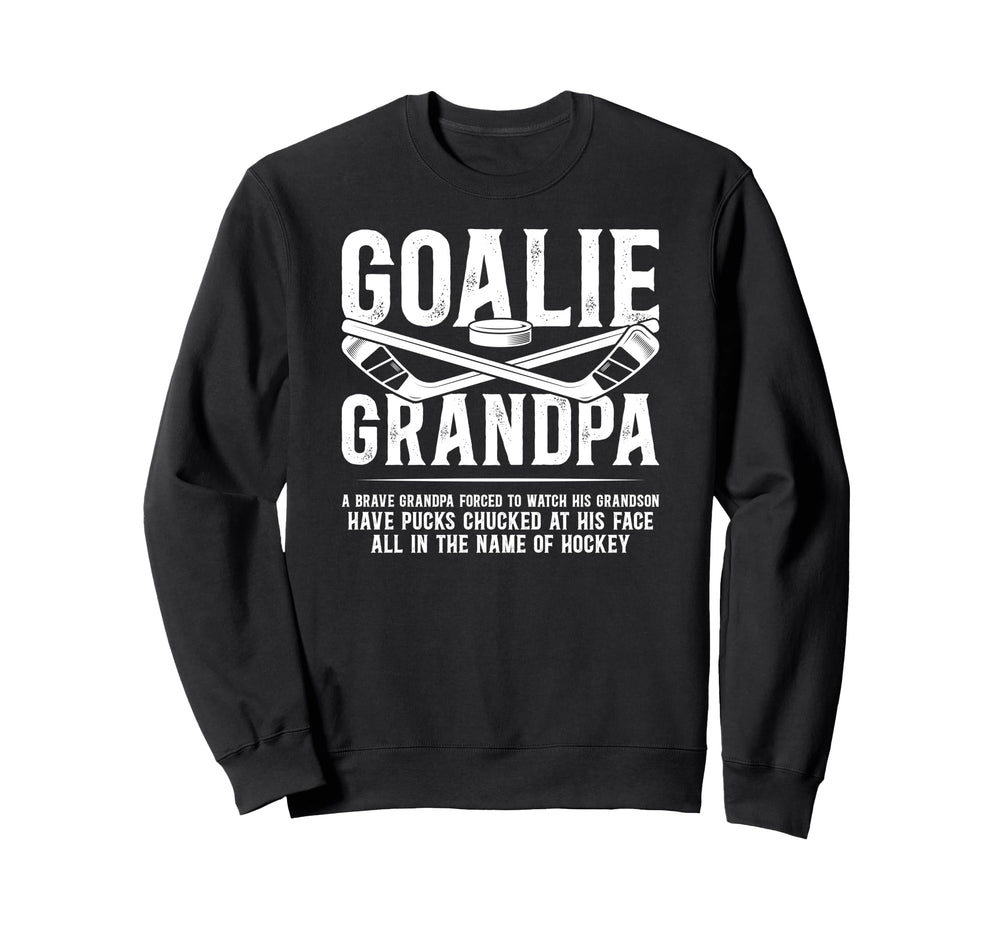 Hockey Goalie Grandpa Hockey Sweatshirt - Casual Everyday Wear for Adults