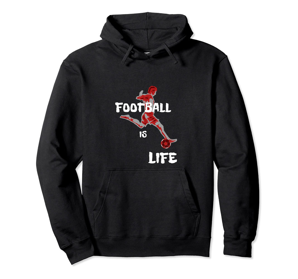 Football Is Life Football Player Hoodie - Casual Everyday Wear Unisex