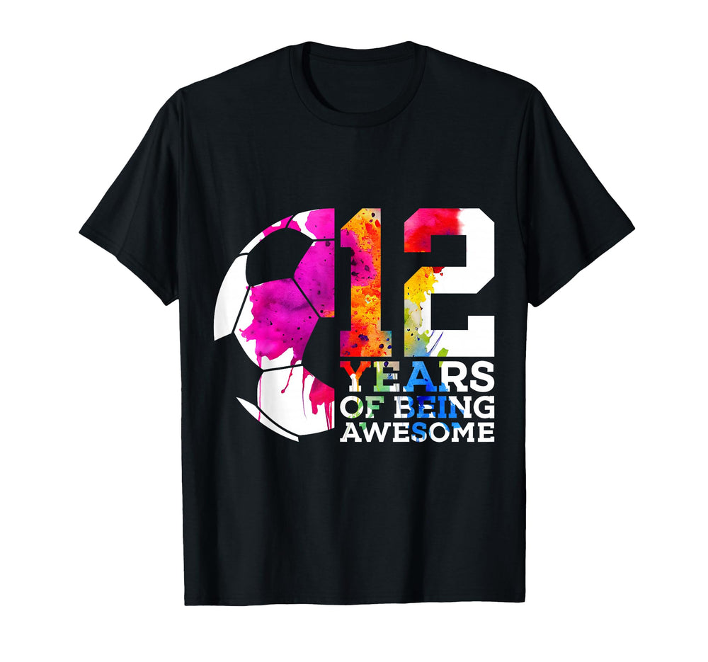 12 Years Being Awesome Soccer 12Th T-Shirt - Fun Novelty Design for Adults
