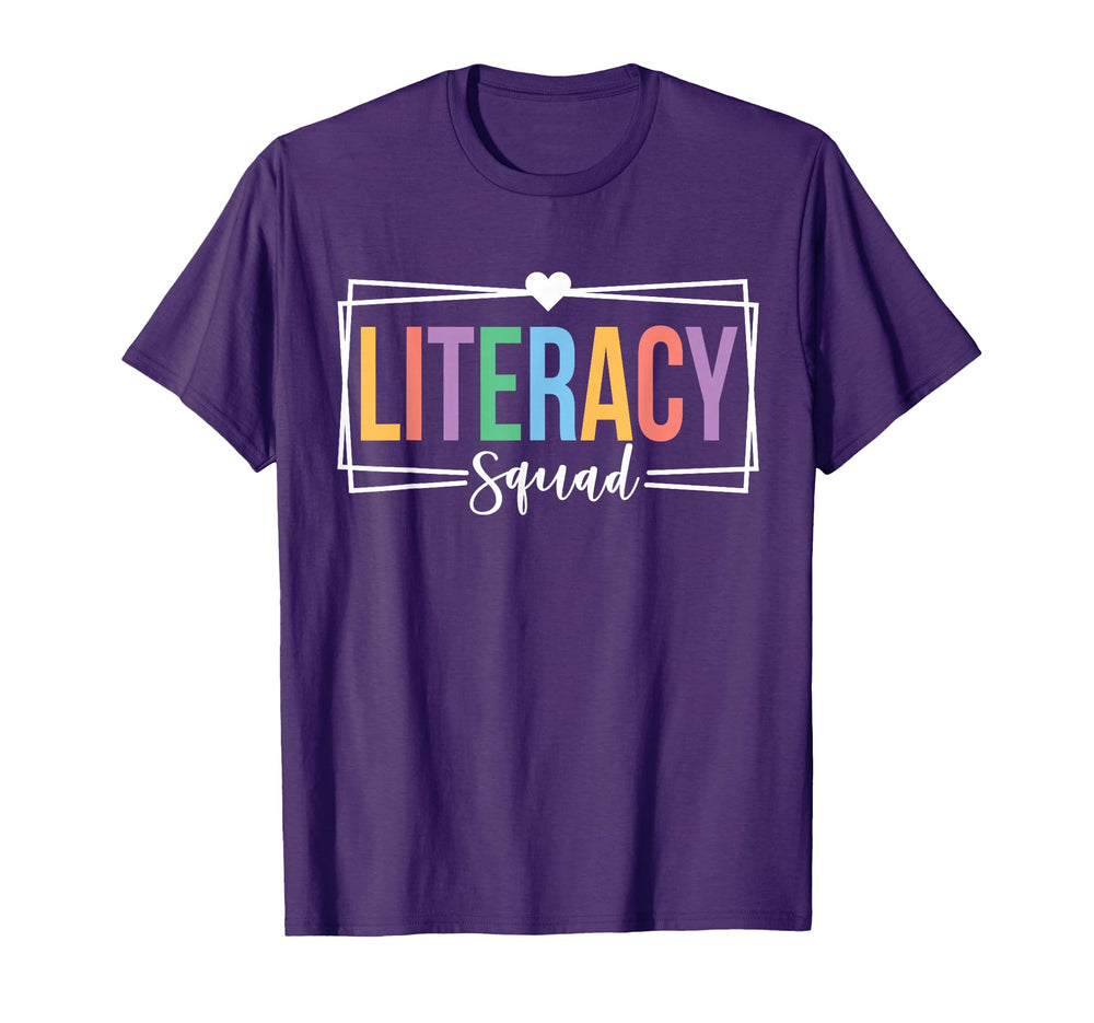 Literacy Squad Literacy Coach Crew Literacy T-Shirt - Graphic Print Unisex