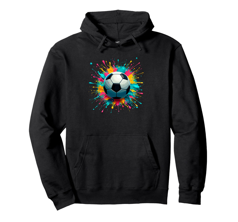 Colorful Splash Art Soccer Football Ball Hoodie - Custom Art Print Unisex