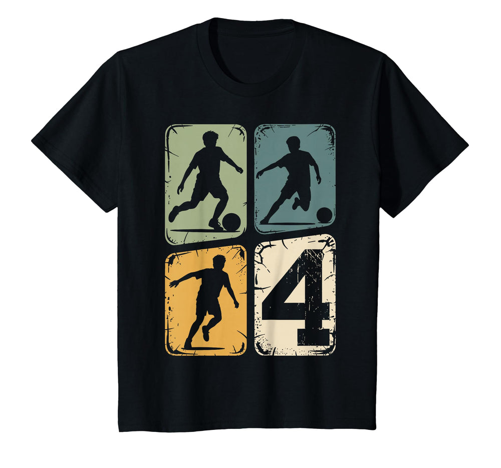 4Th Birthday 4 Soccer Player Soccer T-Shirt - Novelty Apparel Men Women
