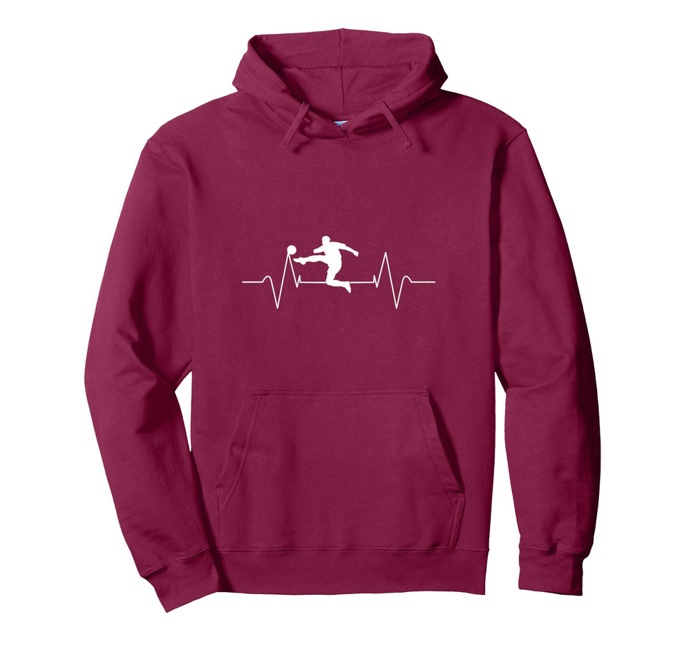 Soccer Heartbeat Soccer Player Gift Hoodie - Unique Graphic Unisex