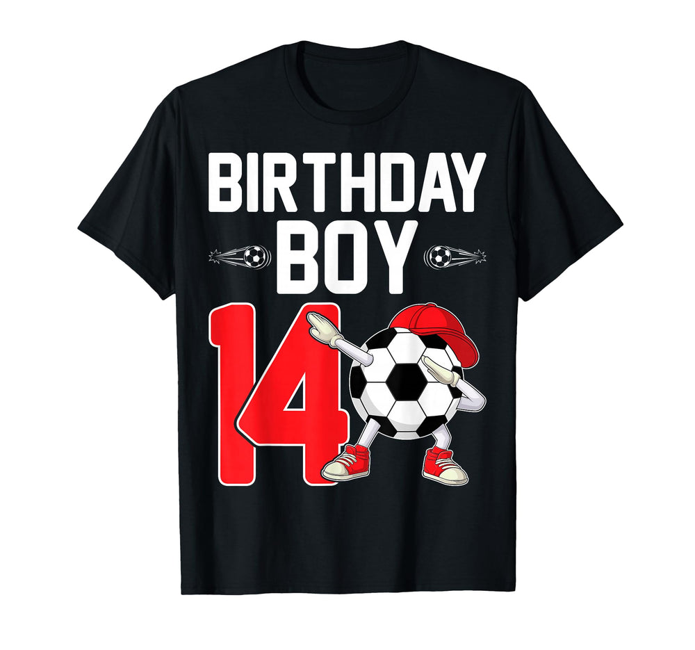 14 Years Old Dabbing Soccer 14Th T-Shirt - Minimalist Print Men Women