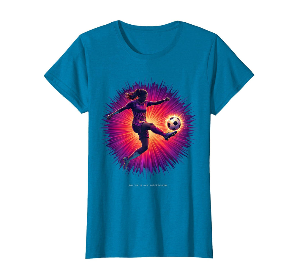 Soccer Is Her Superpower Womens T-Shirt - Fun Novelty Design Men Women