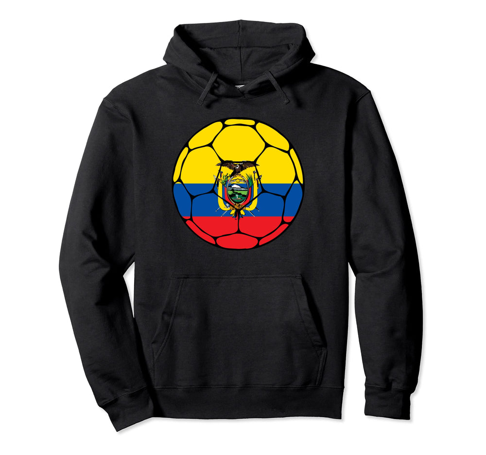 Ecuador Soccer Ball Flag Jersey Hoodie - Minimalist Print for Adults