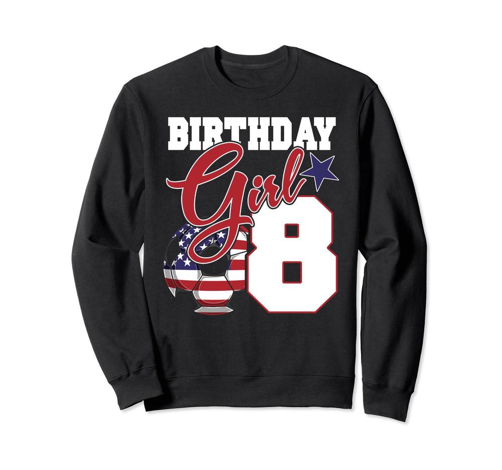 8Th Birthday Party American Flag Sweatshirt - Casual Everyday Wear Unisex