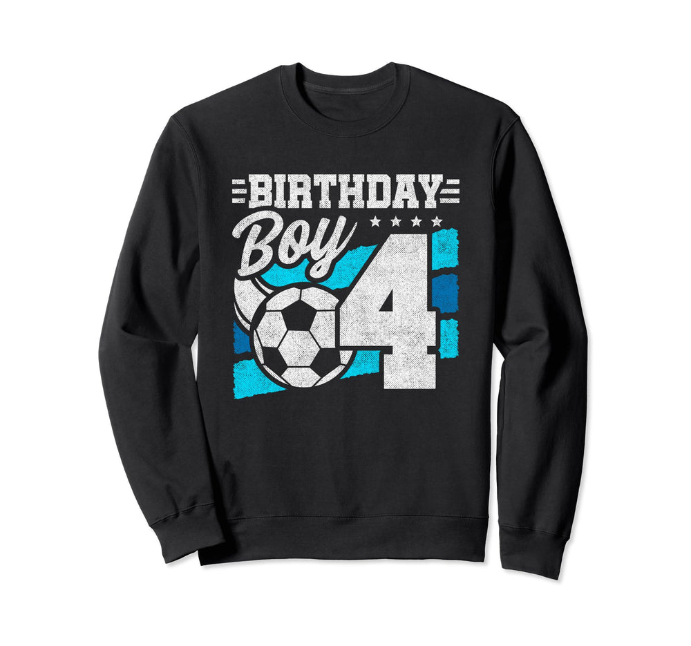 4Th Birthday Soccer Party 4 Year Old Sweatshirt - Custom Art Print Unisex